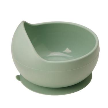 Imagem de Prato Fundo Infantil Oval Silicone Ventosas Buba, Verde