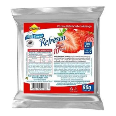 Imagem de Suco Zero Açúcar Pó Morango Lowçucar 80g Rende 10 Litros  Food Service