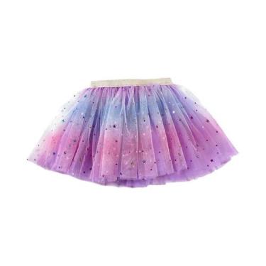 Imagem de Saia Tutu De Camadas Múltiplas Para Meninas Princesas Com Cintura Elás