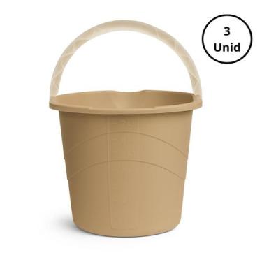 Imagem de Kit 3 Baldes Com Alça Camurça 8L - Giotto