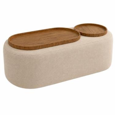 Imagem de Mesa de Centro Madrid Tecido Veludo House Decor Cor Bege, Bege