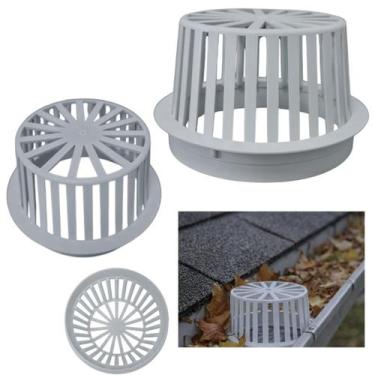 Imagem de Kit 4 Abacaxi Ralo Anti Entupimento 150mm Plástico Cinza para Calhas -