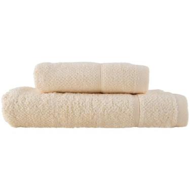 Imagem de Jogo de Toalhas de Banho Dohler 100% Algodão Kairo Creme 2 Peças, Crem