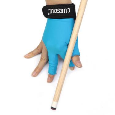 Imagem de Luva de Sinuca CUESOUL Mão Esquerda Azul Tamanho M