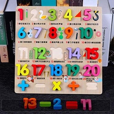 Homesen Tabuleiro de jogos matemáticos de madeira quebra-cabeças