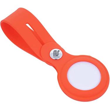 Imagem de Nandos-Store - Capa AirTag compatível com Apple AirTags - Capa protetora de silicone antiarranhões para chaveiro, mochilas, localizador de carteira - NSmart_store (Airtag 2021, Laranja)