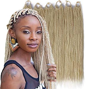 Imagem de 6 pacotes de 35,5 cm, 45,7 cm, 61 cm, tranças de cabelo torcidas senegalesas de crochê pequeno Havana Mambo Twist crochê trançado, penteados para mulheres negras, 30 fios/pacote com 24 cores (61 cm,