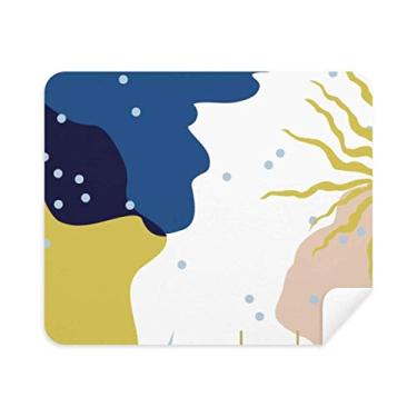 Imagem de Pano de limpeza de tela de telefone com arte abstrata azul e branco 2 peças tecido de camurça