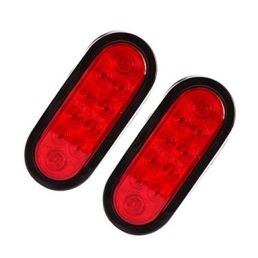 Imagem de Lâmpadas de freio CZC AUTO 6 polegadas LED à prova d'água oval vermelho reboque traseiro seta seta seta seta estacionamento traseira para barco reboque caminhão RVCZC AUTO 2 Pack vermelho 101012PR-S