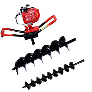 Imagem de Kit Perfurador De Solo Kawashima ED43 42.7cc Com Broca 15 cm + Broca Dupla com Vídia de 8 X 80 cm