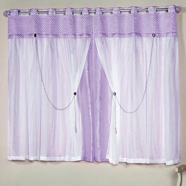 Imagem de Cortina Princesinha Lilás 2,60m x 1,70m altura - Varão de até 2m