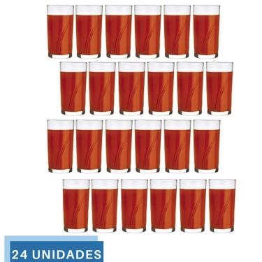 Imagem de Jogo 24 copo Brisa 300ml Vidro Suco Agua Transparente Nadir