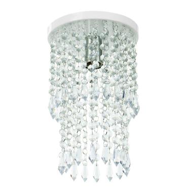 Imagem de Plafon Lustre De Cristal Acrilico Spark Redondo Branco