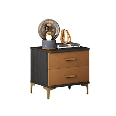 Imagem de Mesas Laterais para Cama Mesa de Cabeceira Simples Moderno Cabeceira Cabeceira Quarto Casa Mesa de Cabeceira Luz de Madeira Luxuosa Gaveta Dupla Armário de Armazenamento Mesas de Cabeceira para Quarto (Cor: A)