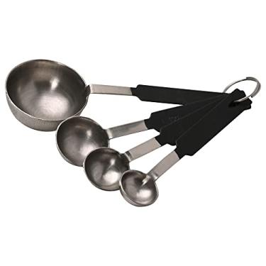 Imagem de Mimo Style Conjunto de 4 Colheres Medidoras Preta Próprias Para Ingredientes Secos ou Líquidos, Possui Marca de Capacidade Nas Alças, Produto Leve e Fácil de Manusear, Material Inox de Qualidade