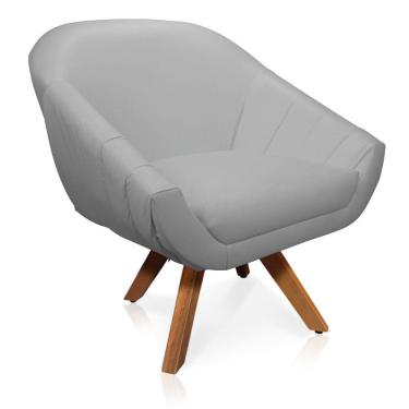 Imagem de Poltrona Giratória Giovana Corino Base Madeira MM30 - D`Rossi