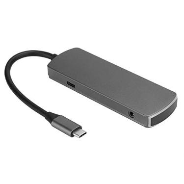 Imagem de ASHATA USB HUB, dock station HD multifuncional 6 em 1 tipo-C para HDMI USB 3.1 HUB com carregamento PD, USB C HUB com USB3.0 x 3; HDMI x 1, USB-C PD x 1 e áudio de 3,5 mm x 1