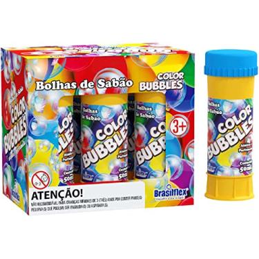 Imagem de Bolha De Sabão, Brasilflex, Color Bubble, 50 ml, Caixa com 6 Unidades, Incolor