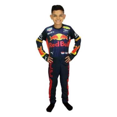 Imagem de Fantasia Piloto De Fórmula 1 Infantil Macacão Longo Red Bull Preto - F