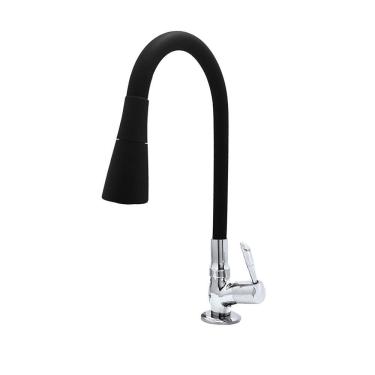 Imagem de Torneira para Cozinha com Acionamento 1/4 Volta Tubo Flexível 2 Jatos de Dispersão Bancada Bognar