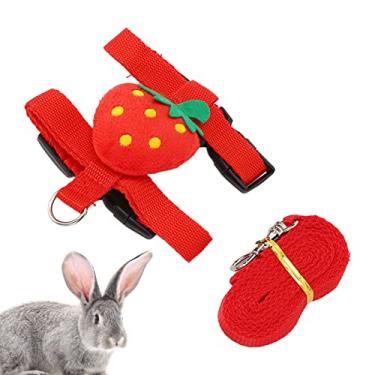 Imagem de Pssopp Coleira de nylon para coelho com gancho de aço inoxidável para coelhos de estimação chinchilas P