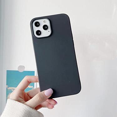 Imagem de Capa de telefone de cor doce para iphone 13 12 11 pro xs max xr x 8 7 6 s 6 plus se 5 5 s capa traseira macia fosca, preta, para iphone 5 5 s