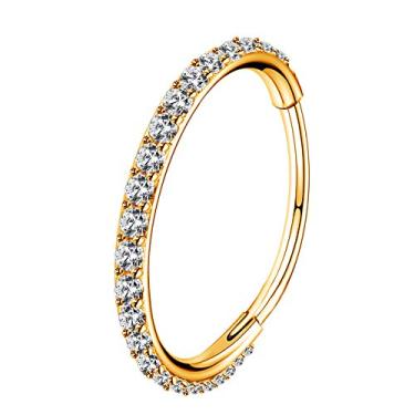 Imagem de OUFER Brinco de argola de aço inoxidável de 16 G com articulação, brincos de cartilagem, brinco de cartilagem e argola de nariz de septo