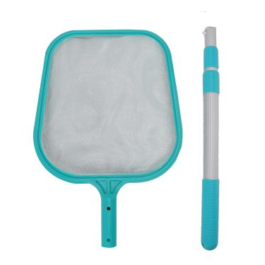 Imagem de Rede de escumadeira de piscina, rede de escumadeira de piscina profissional portátil de plástico náilon folha verde ancinho ferramenta de limpeza com haste retrátil para limpeza de piscina banheira de