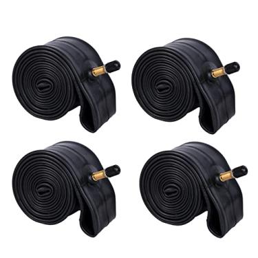 Imagem de BWSHLF 26 cm, 73 cm, tubos internos de mountain bike (pacote com 4), borracha butílica durável MTB substituição de bicicleta com 4 alavancas de pneu para 26 x 1,75/2,3, 29 x 1,75/2,3 Schrader 35 mm e válvula Presta 48 mm