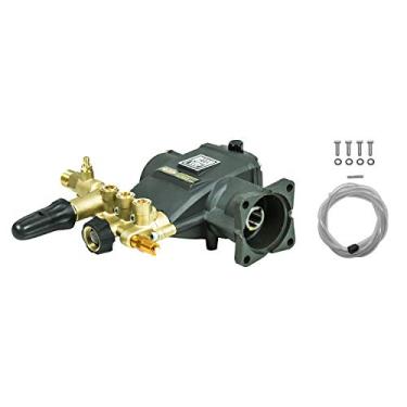 Imagem de AAA Pumps 90037 Kit de bomba de pressão de êmbolo triplo horizontal de substituição, 3700 PSI, 2,5 GPM, eixo de 1,9 cm, inclui ferragens e tubo de sifão, para máquinas industriais alimentadas a gás, preto
