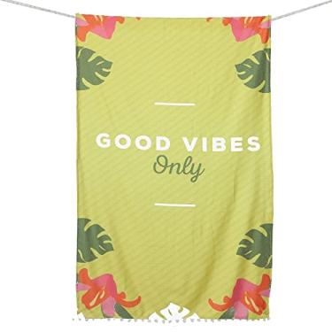 Imagem de Toalha de Praia e Piscina Adulto Unissex Personalizada Secagem Rápida Viagem Banho 87x1,40 Estampas Variadas (Good Vibes)