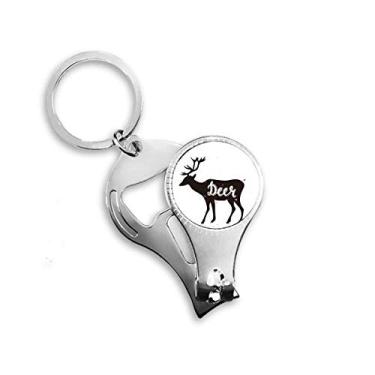 Imagem de Alicate de unha animal preto e branco cervo chaveiro abridor de garrafa cortador