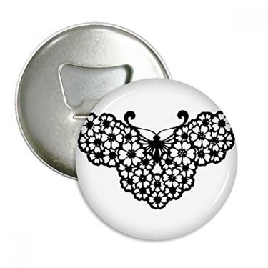 Imagem de Borboleta com asas florais abridor de garrafas ímã de geladeira emblema multifuncional