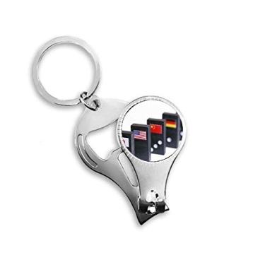 Imagem de Pai Gow Dice Flag Gambling Nail Nipper Ring Chaveiro Abridor de Garrafas Cortador