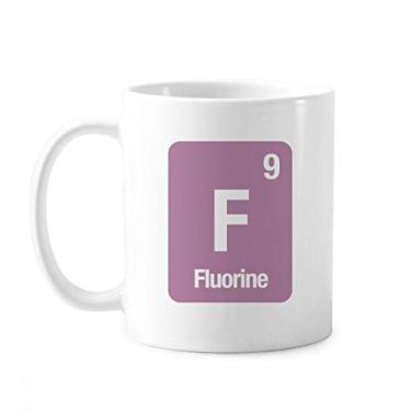 Imagem de F Flúor Elemento Químico Caneca Cerâmica Cerâmica Café Porcelana Utensílios de Mesa