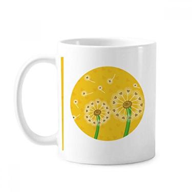 Imagem de Caneca de cerâmica com flores de dente-de-leão em cerâmica xícara de porcelana de café