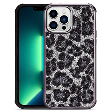 Imagem de Capa de telefone com brilho de leopardo para iPhone 14 13 12 11 Pro Max XR XS X 7 8 Plus SE Mini Estética Capa de Telefone, Preta, Para iPhone 14 Pro