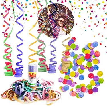 Imagem de Kit Carnaval Serpentinas + Confetes Coloridos Festa Folia