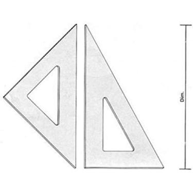 Imagem de Par De Esquadros Acrilico Desenho Técnico 42 Cm Sem Chanfro Sem Graduação - Fenix