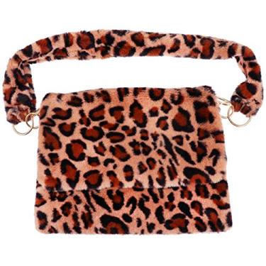 Imagem de Bolsa de ombro Valicclud com estampa de leopardo, bolsa peluda para mulheres e , Marrom, 34x25x3cm