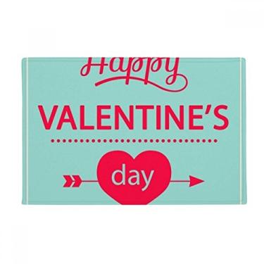 Imagem de DIYthinker Tapete para porta de banheiro Happy Valentine's Day com coração verde antiderrapante