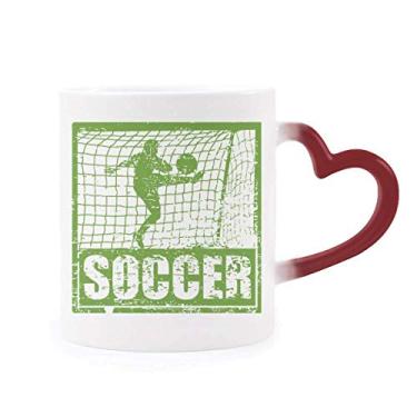 Imagem de Caneca sensível ao calor do jogador de futebol americano que muda de cor vermelha