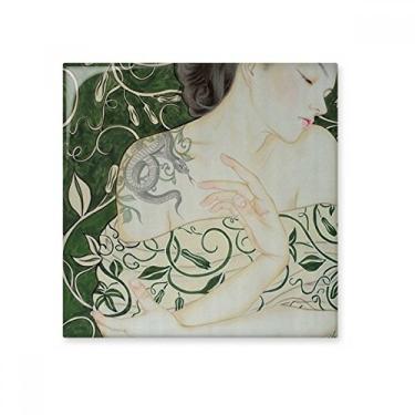 Imagem de Beleza videira cobra estilo chinês azulejo de cerâmica brilhante decalque de pedra adornada tijolo vitrificado