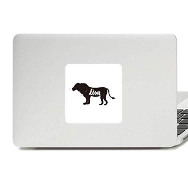 Imagem de Adesivo de leão preto e branco animal decalque vinil paster laptop decoração PC