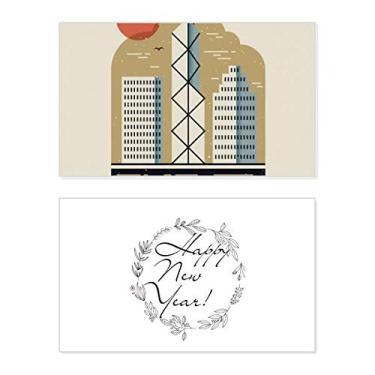 Imagem de Cartão de felicitações Hong Kong Victoria Harbour New Year Festival Bless Message Present