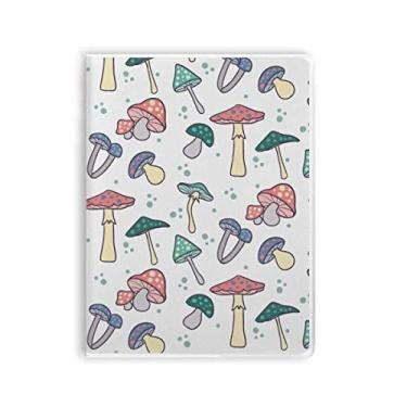 Imagem de Caderno de ilustração de cogumelo rosa azul capa de goma diário capa macia