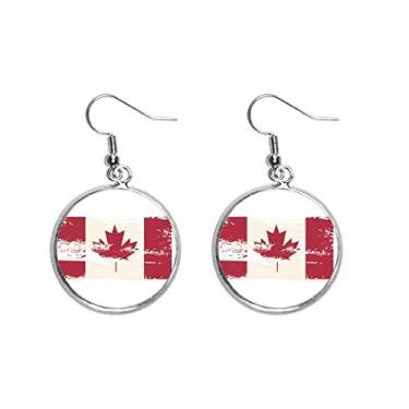 Imagem de Brinco de prata com pingente de orelha preto e vermelho sabor do Canadá joia feminina