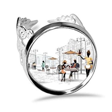 Imagem de DIYthinker Anel de noivado ajustável para casamento Holiday Street France