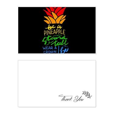 Imagem de Abacaxi LGBT Bandeira Arco-íris Citação Cartão de agradecimento Papel Aniversário Saudações Casamento Agradecimento