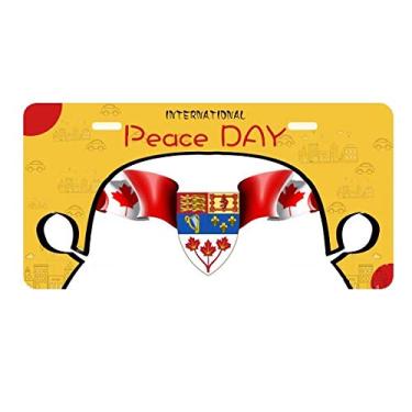 Imagem de DIYthinker Bandeira do Canadá Emblema Nacional Placa de Licença Etiqueta Decoração de Carro Dia da Paz